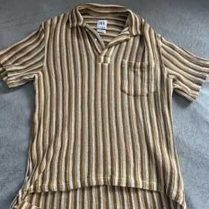 Zara knitted stripped polo